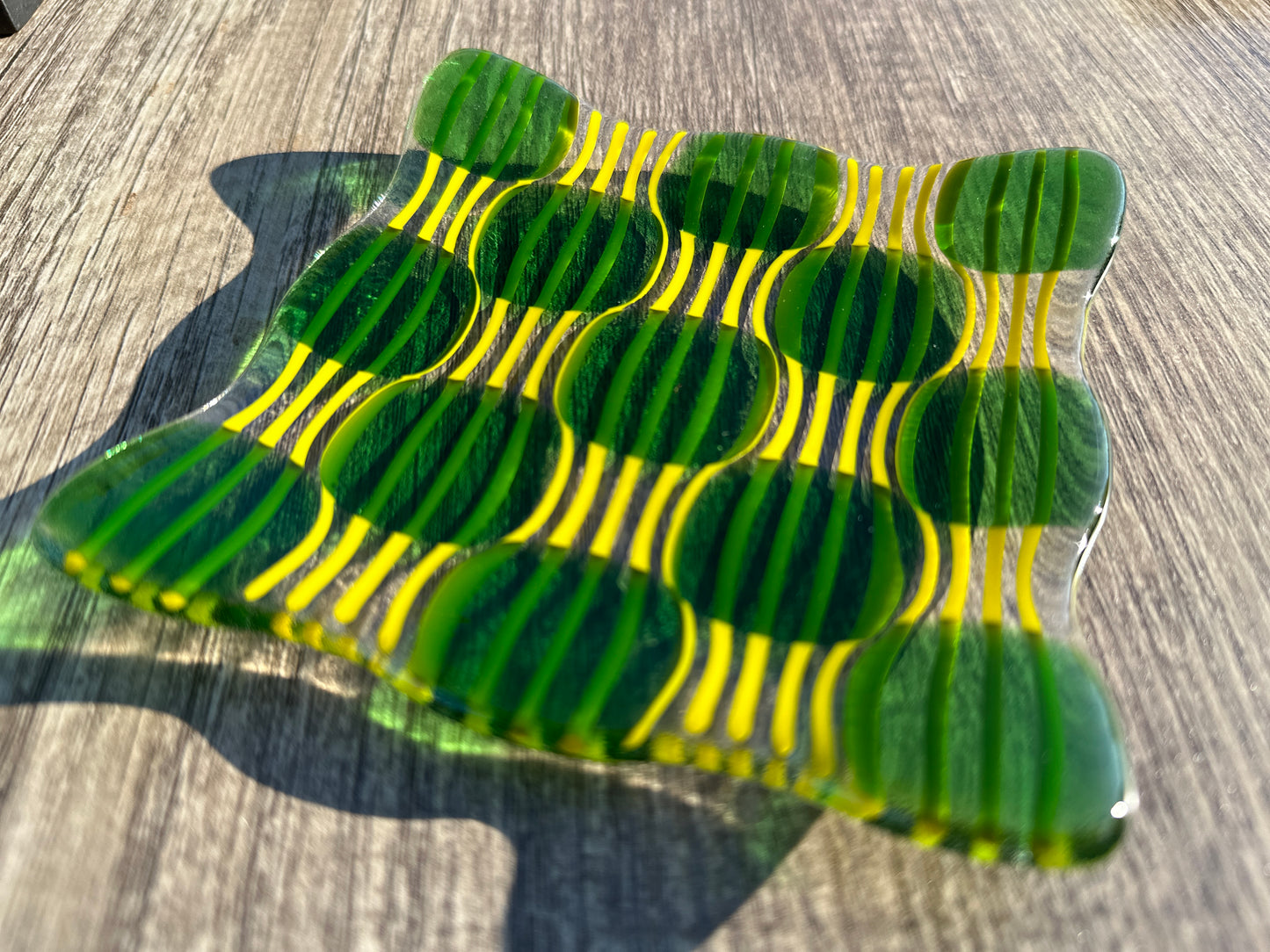 Small Plate, Raindrop, Green, Yellow