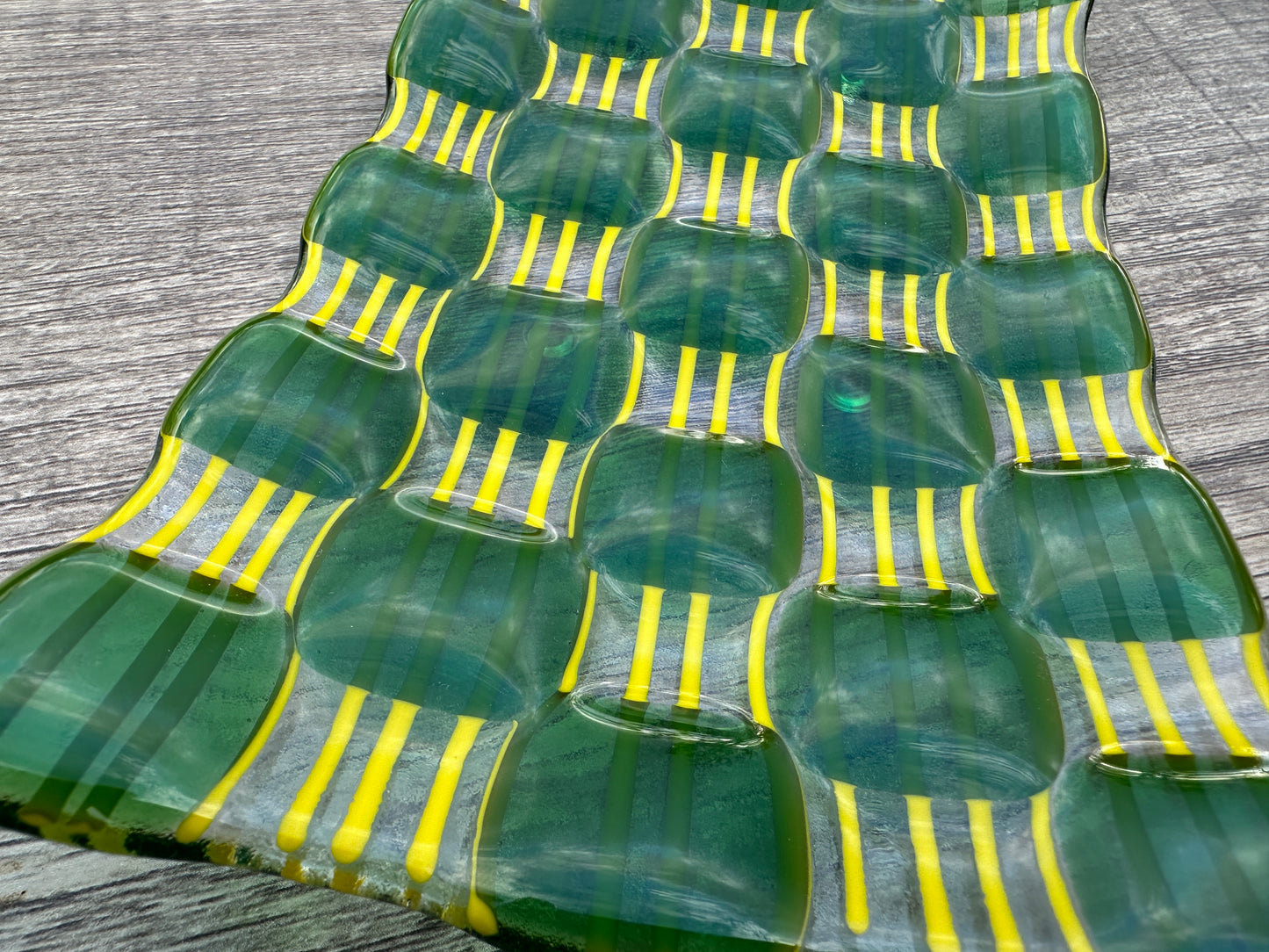 Rectangular Platter, Raindrop, Green, Yellow
