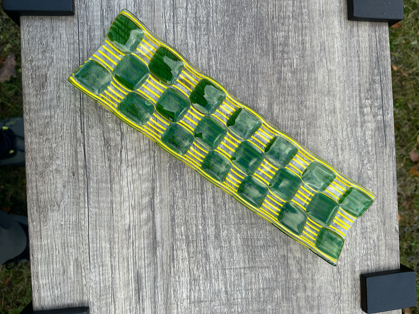Channel Platter, Raindrop, Green, Yellow