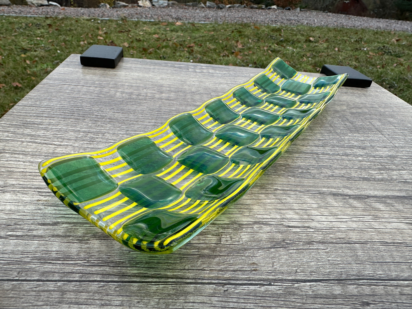 Channel Platter, Raindrop, Green, Yellow