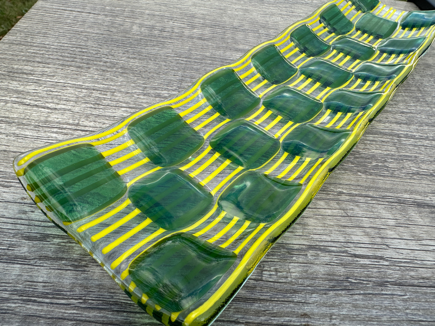Channel Platter, Raindrop, Green, Yellow