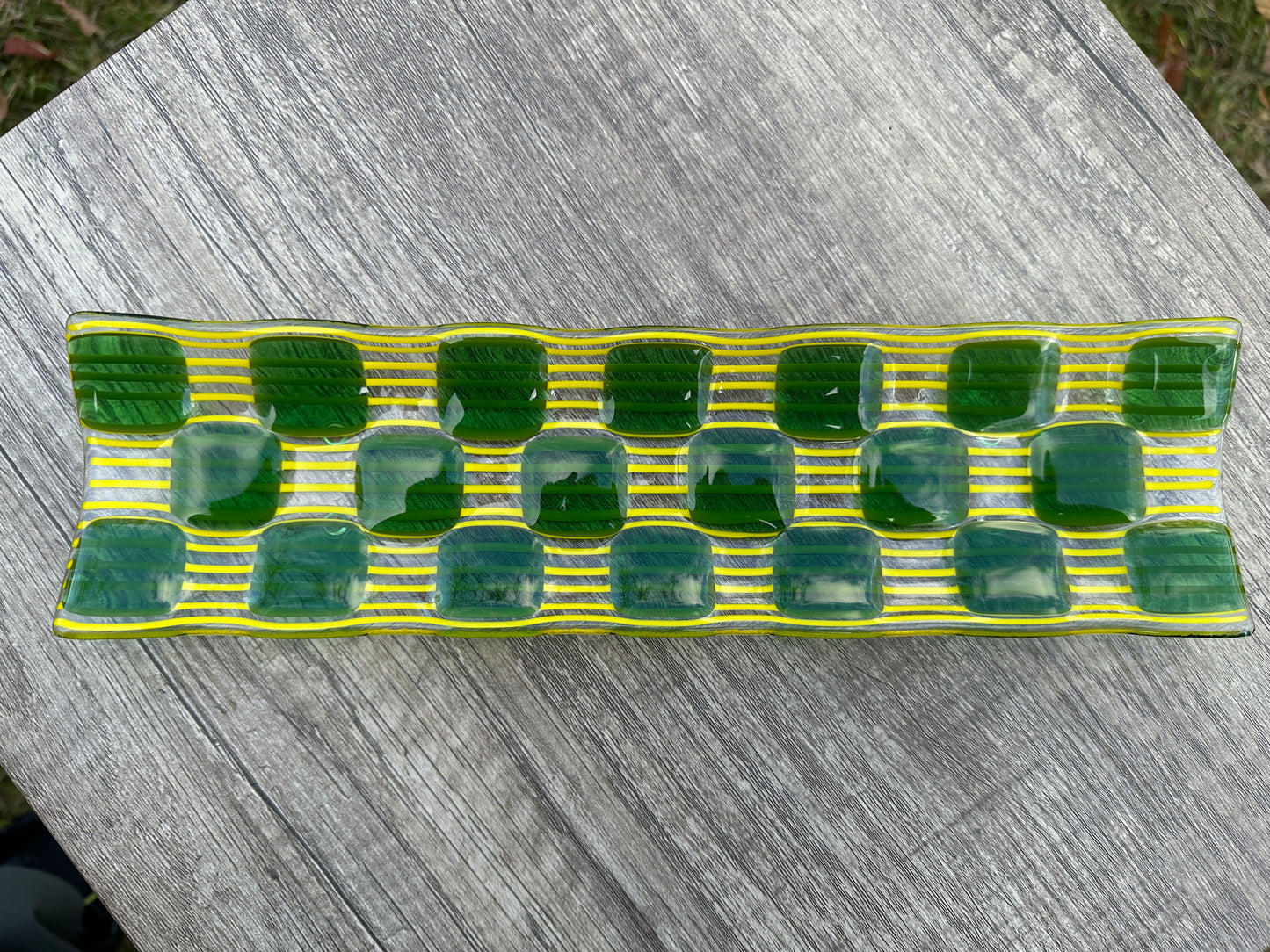 Channel Platter, Raindrop, Green, Yellow