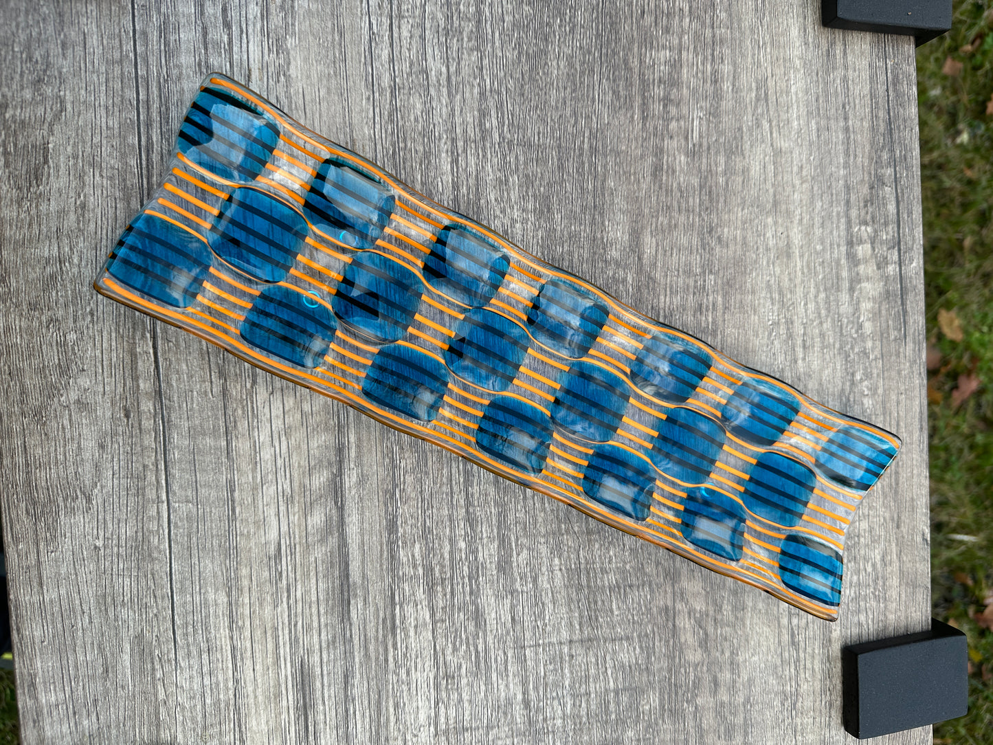 Channel Platter, Raindrop, Blue, Orange
