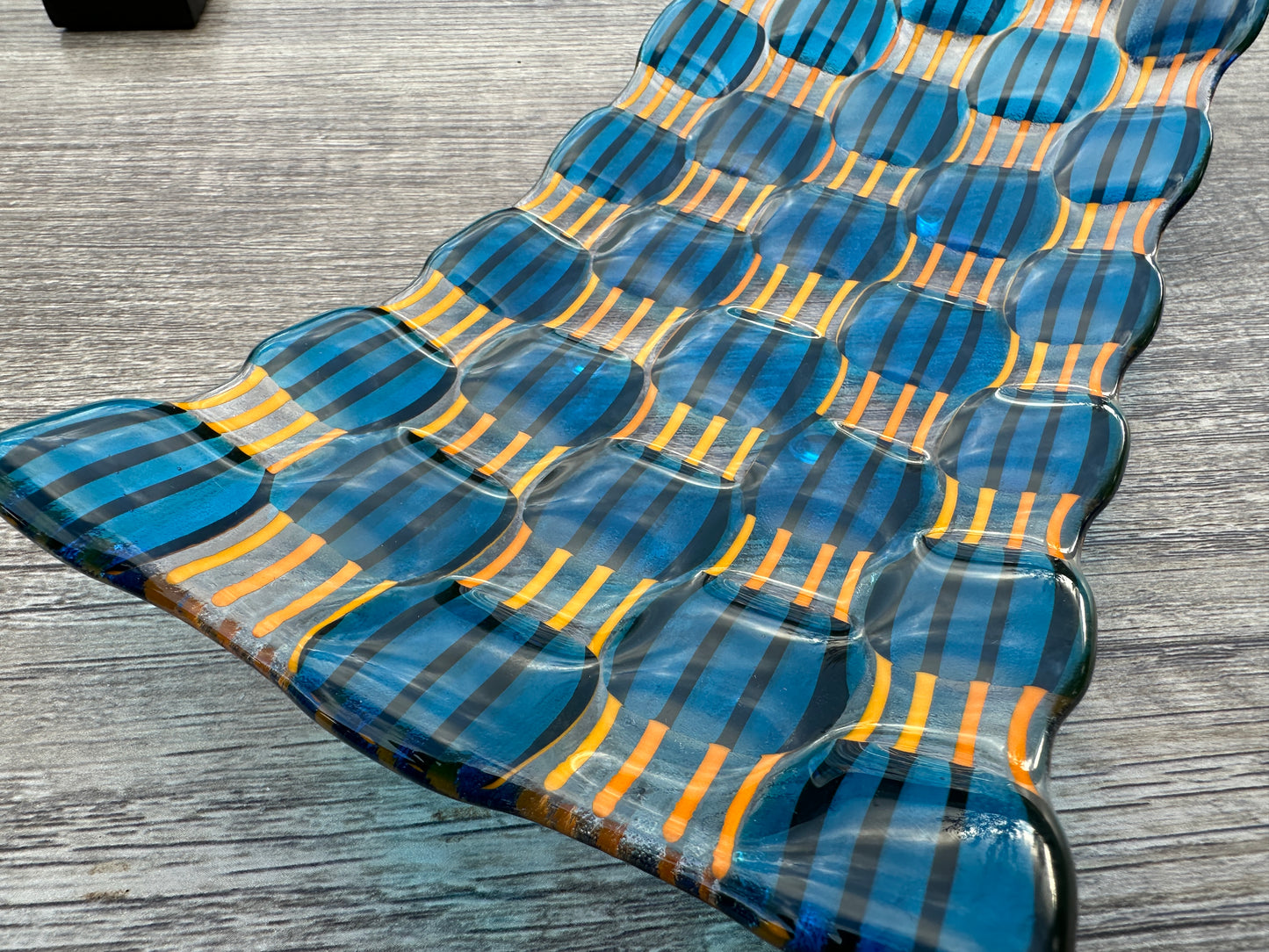 Rectangular Platter, Raindrop, Blue, Orange