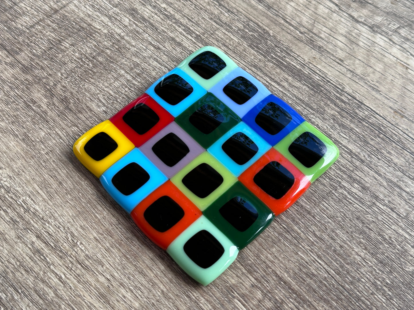 Coasters, Araby, Multi-Squares, Black Accents (Set of 4)