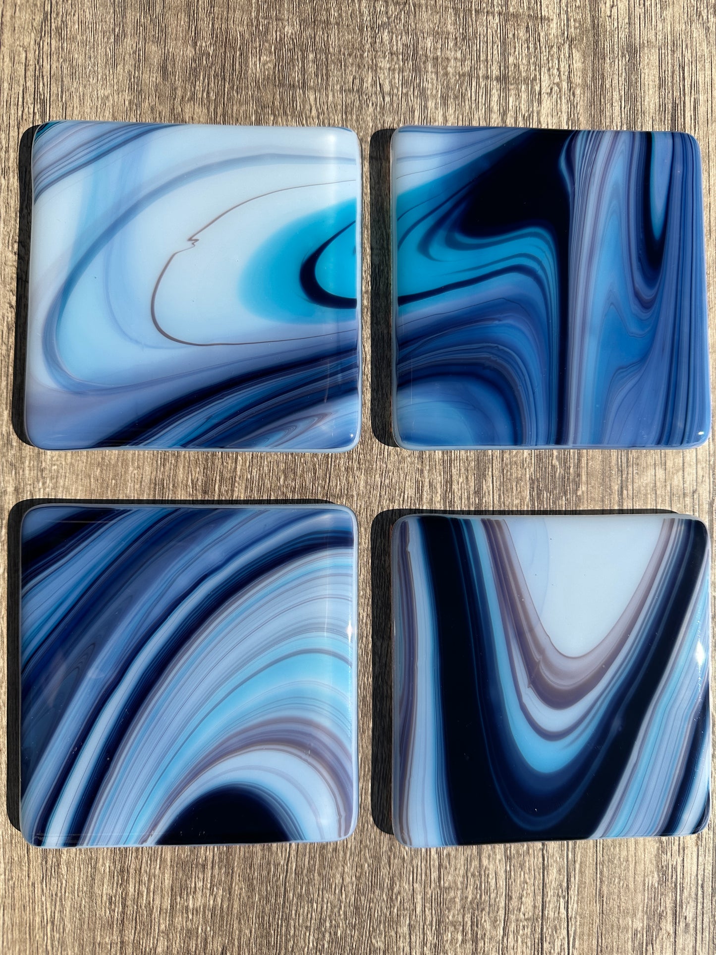 Coasters, Blueberry Swirls (Set of 4)