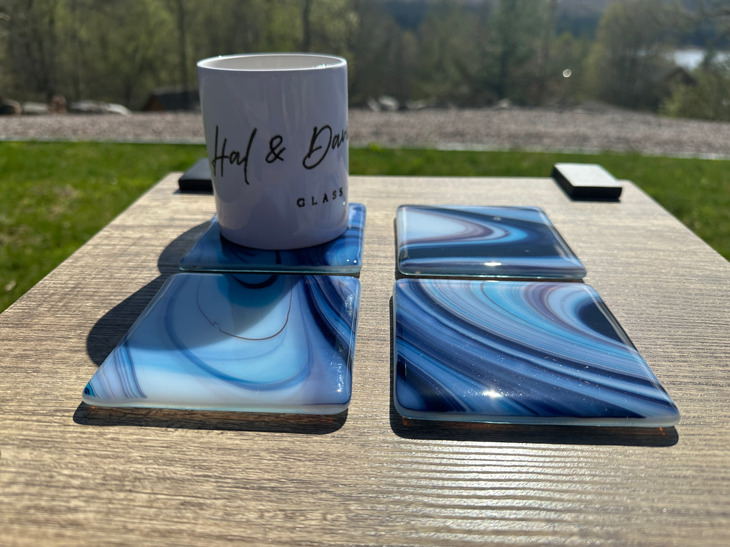 Coasters, Blueberry Swirls (Set of 4)