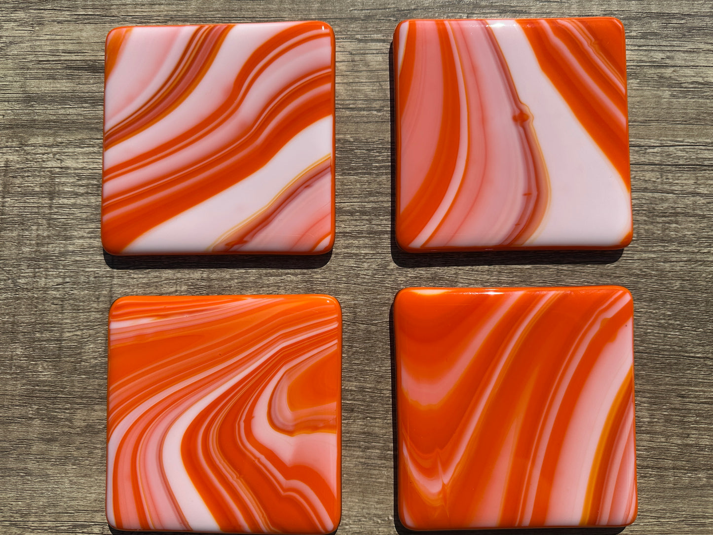 Coasters, Orange Swirls (Set of 4)