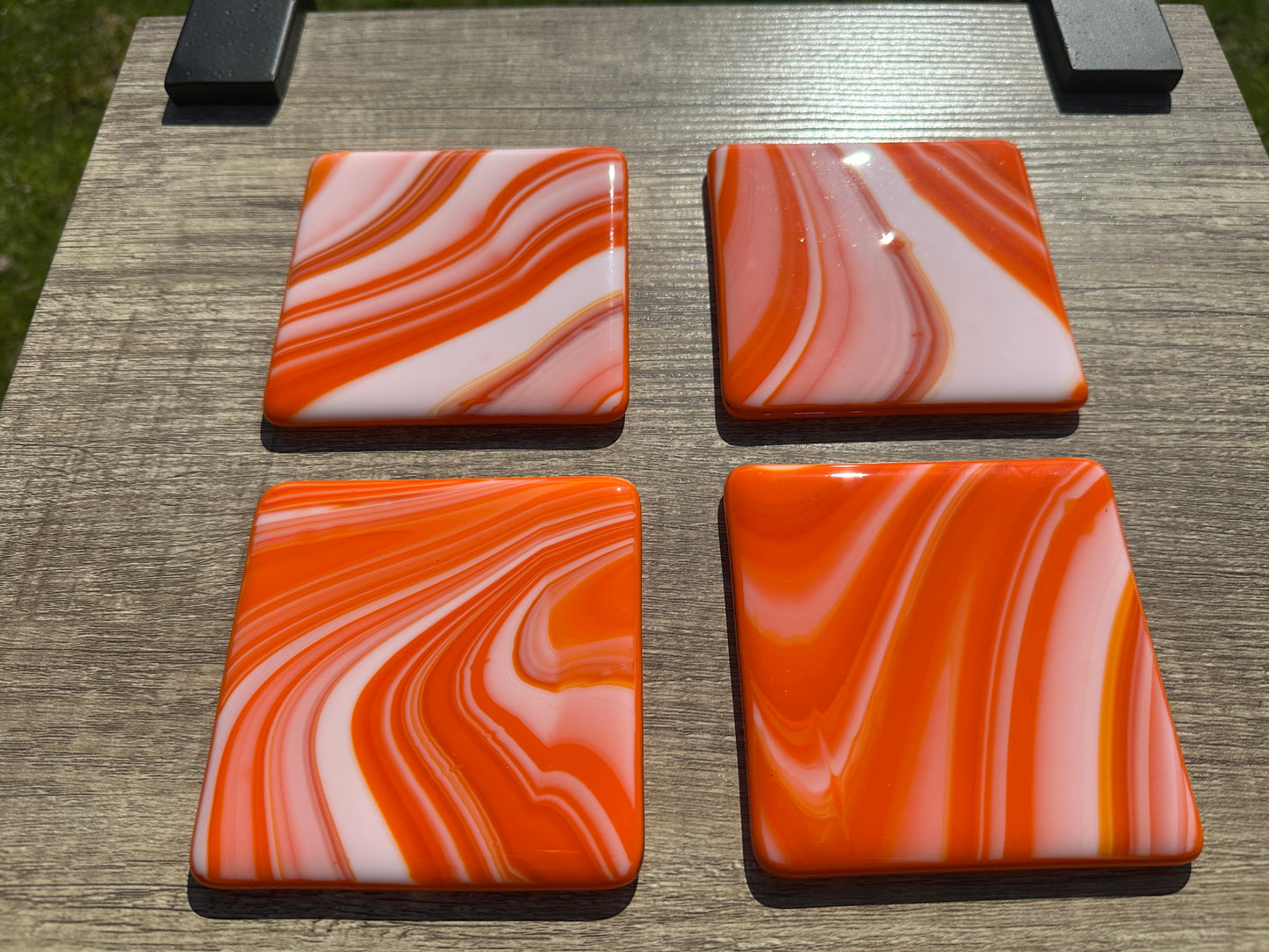 Coasters, Orange Swirls (Set of 4)