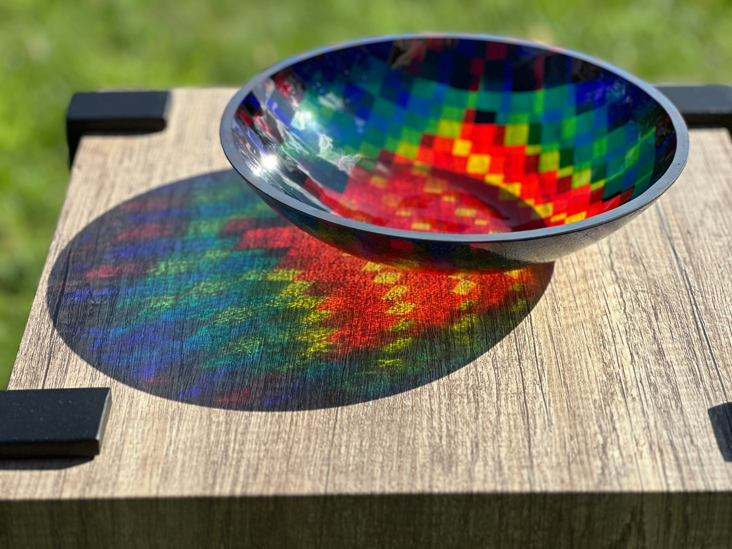 Medium Bowl, Glen Lights, Colored Squares