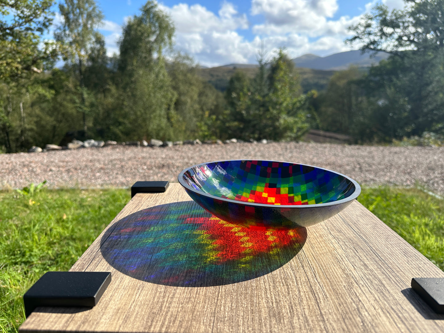 Medium Bowl, Glen Lights, Colored Squares