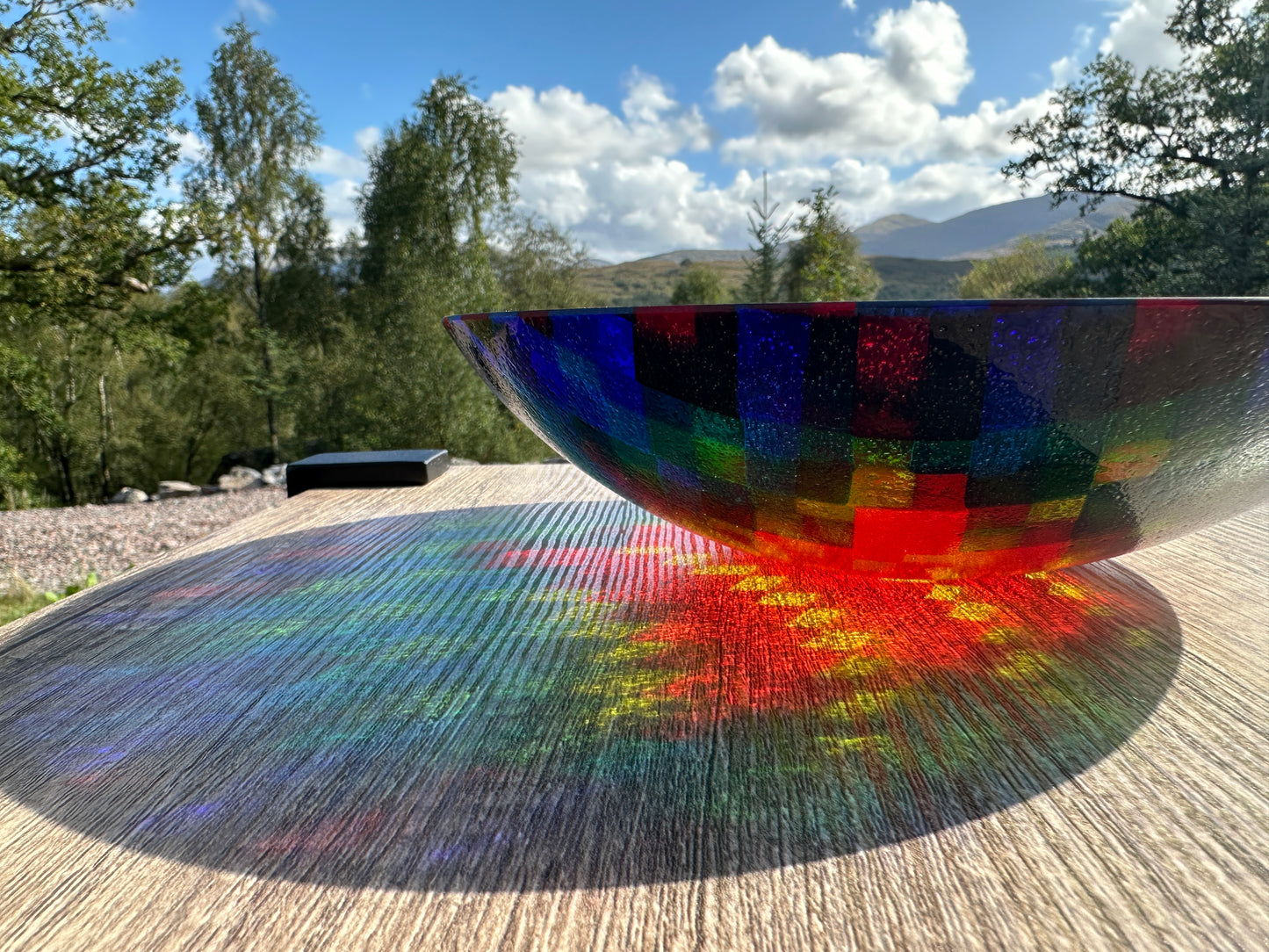 Medium Bowl, Glen Lights, Colored Squares