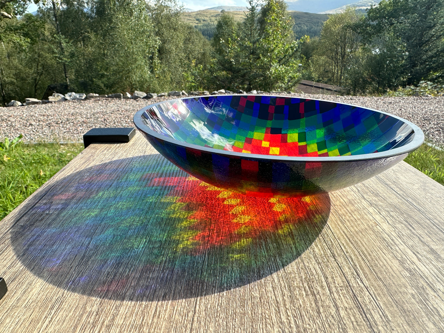 Medium Bowl, Glen Lights, Colored Squares