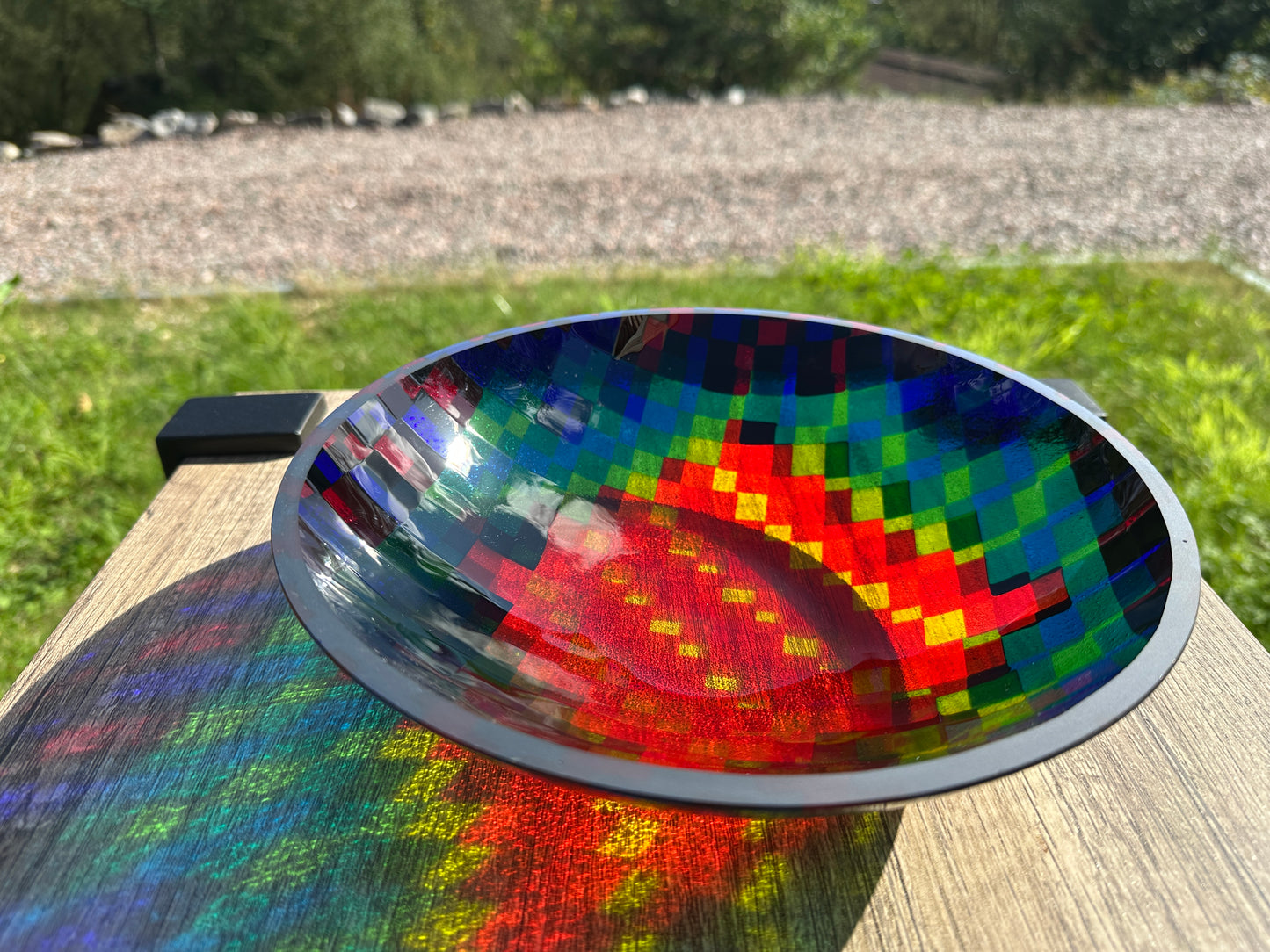 Medium Bowl, Glen Lights, Colored Squares