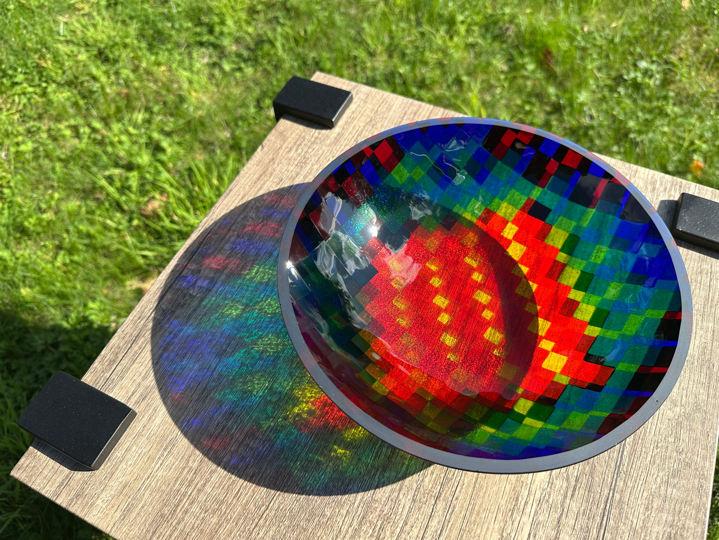 Medium Bowl, Glen Lights, Colored Squares