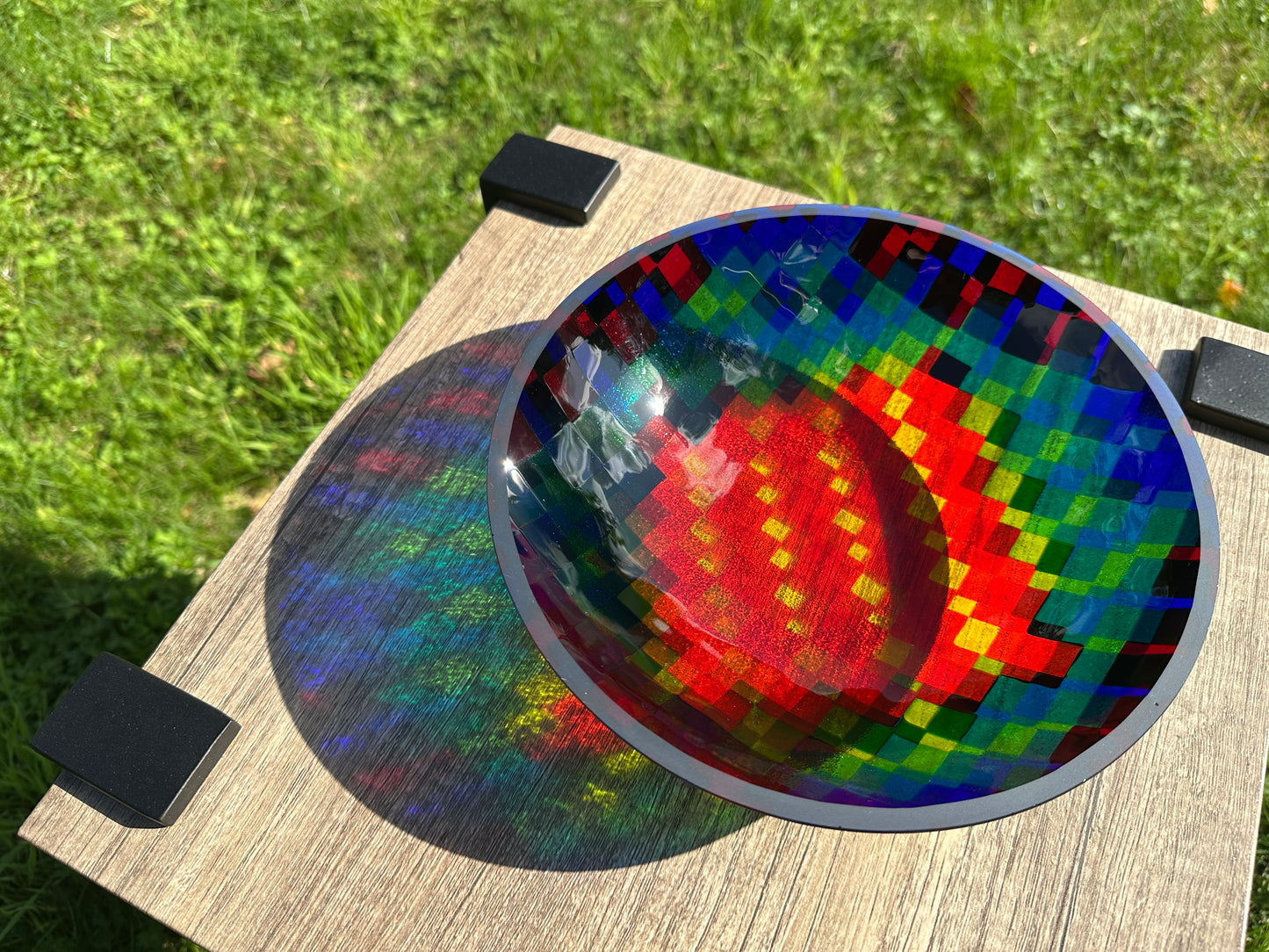 Medium Bowl, Glen Lights, Colored Squares