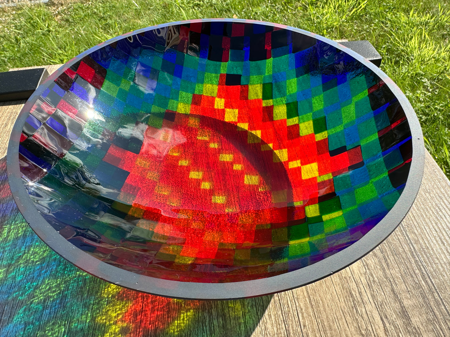 Medium Bowl, Glen Lights, Colored Squares