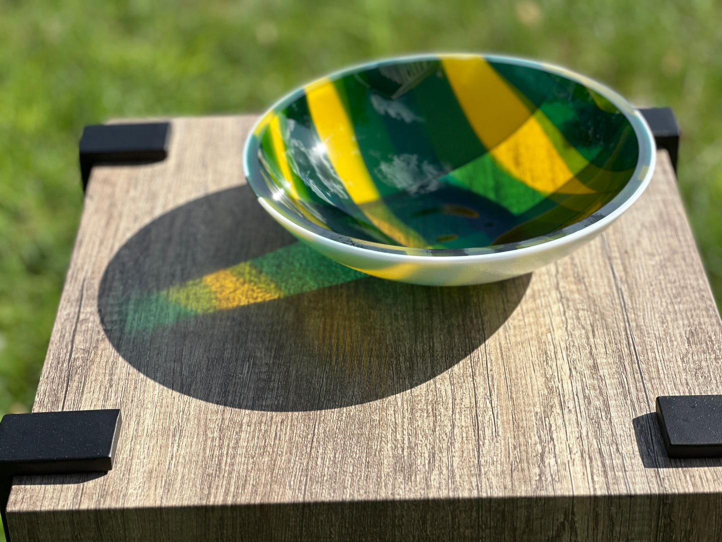 Medium Bowl, Glen Lights, Greens, Yellow, White