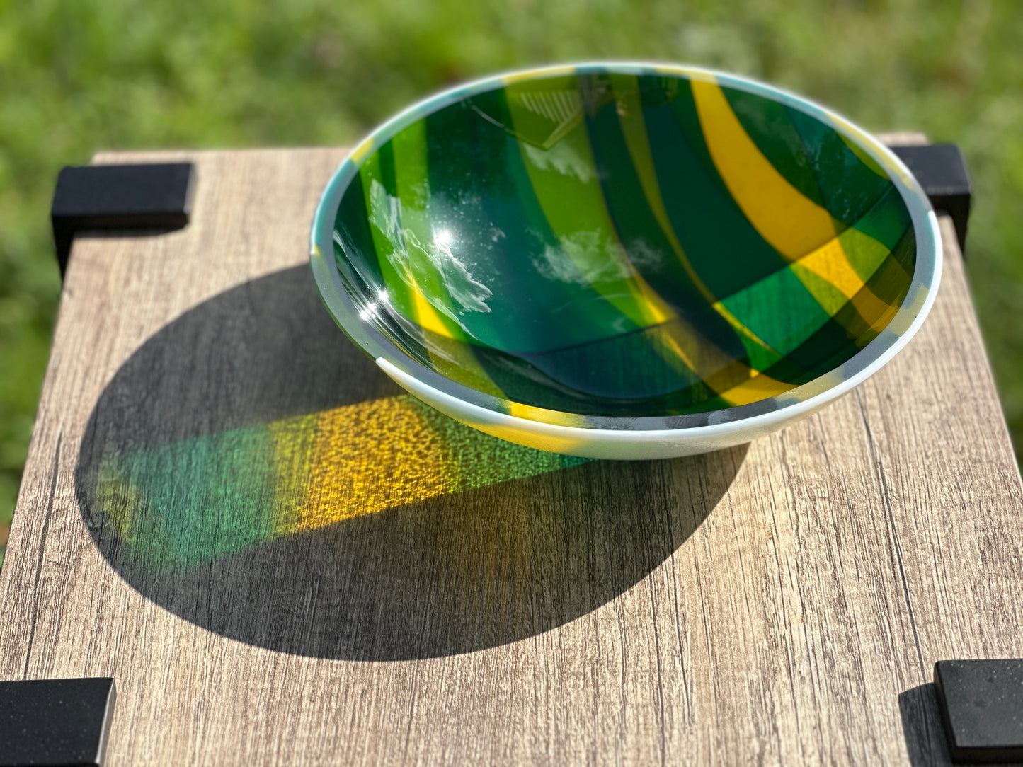 Medium Bowl, Glen Lights, Greens, Yellow, White
