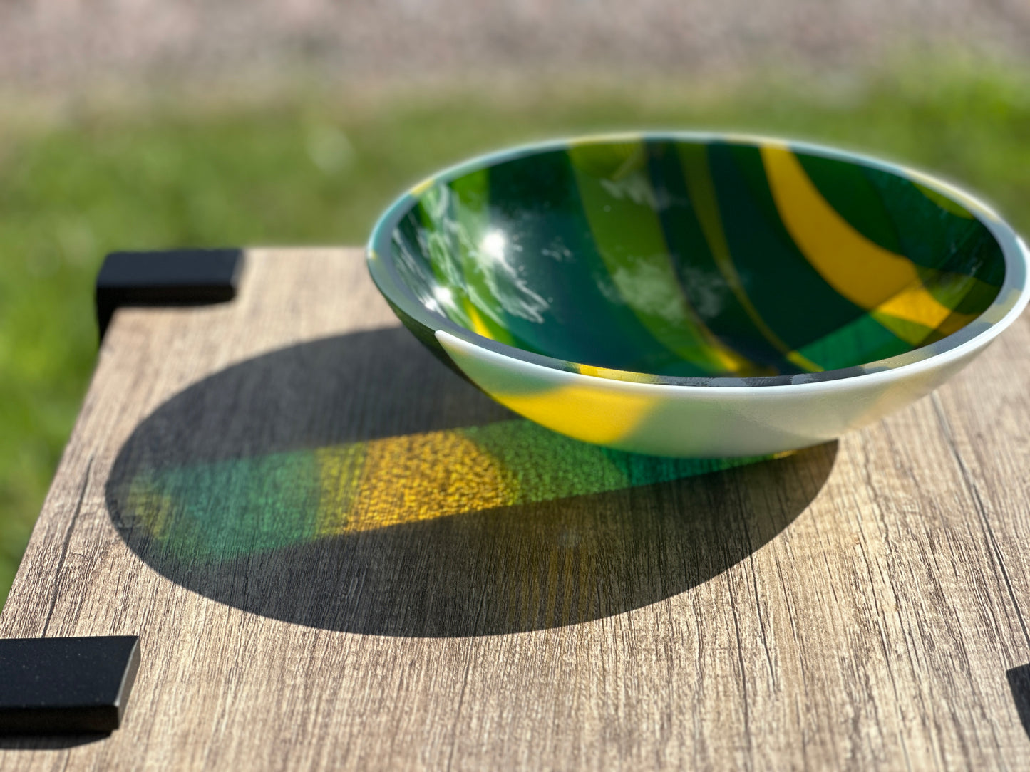 Medium Bowl, Glen Lights, Greens, Yellow, White