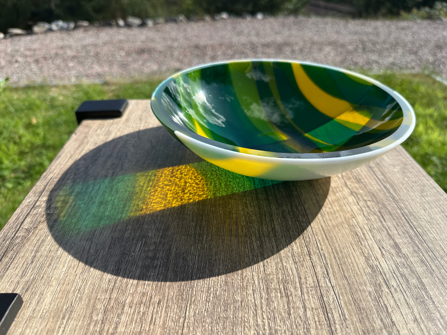 Medium Bowl, Glen Lights, Greens, Yellow, White