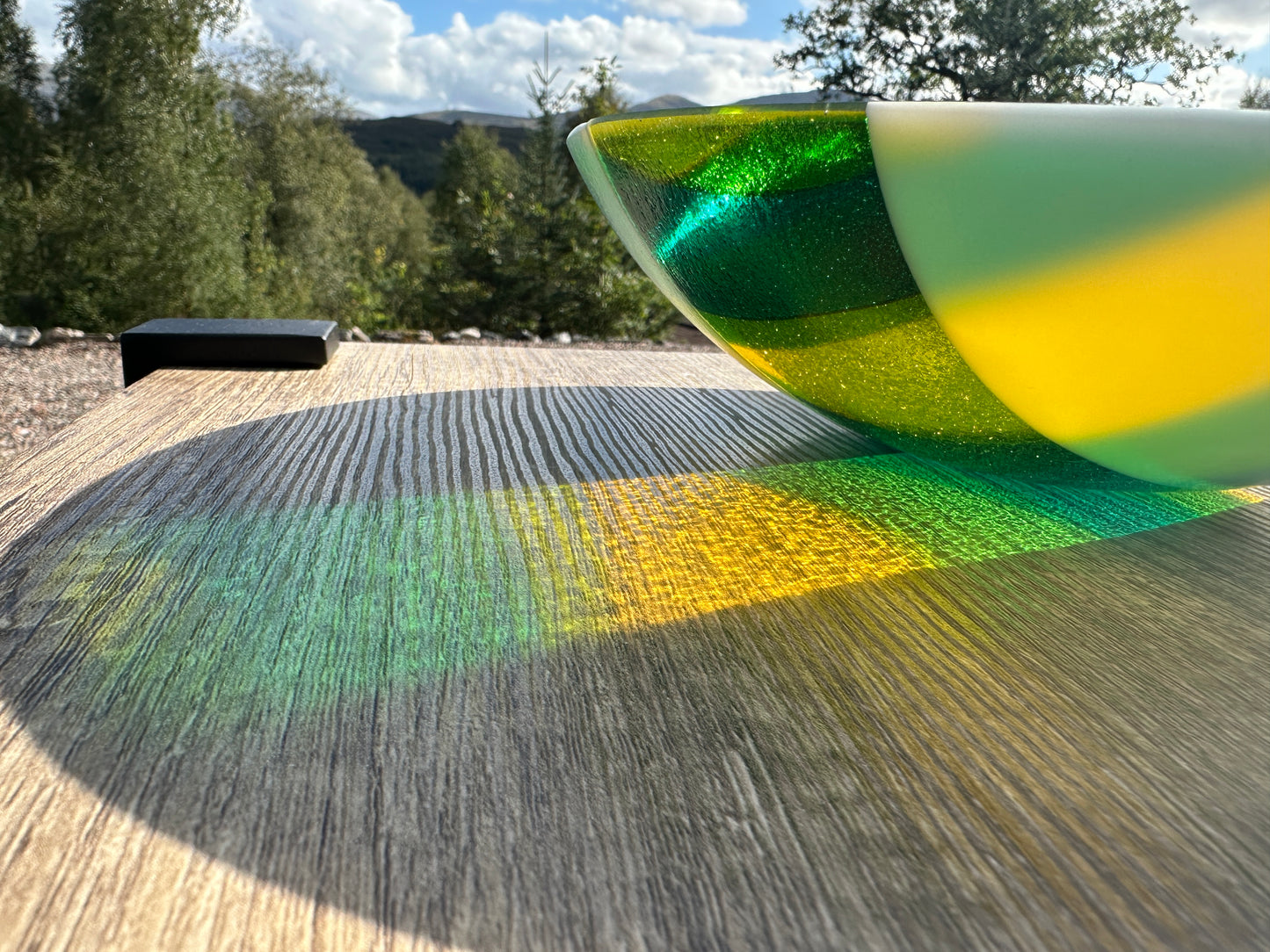 Medium Bowl, Glen Lights, Greens, Yellow, White