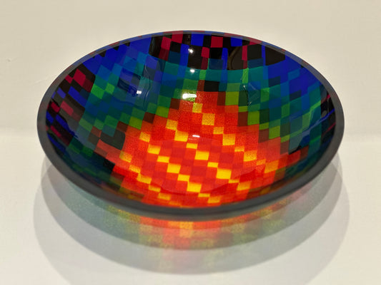 Medium Bowl, Glen Lights, Colored Squares