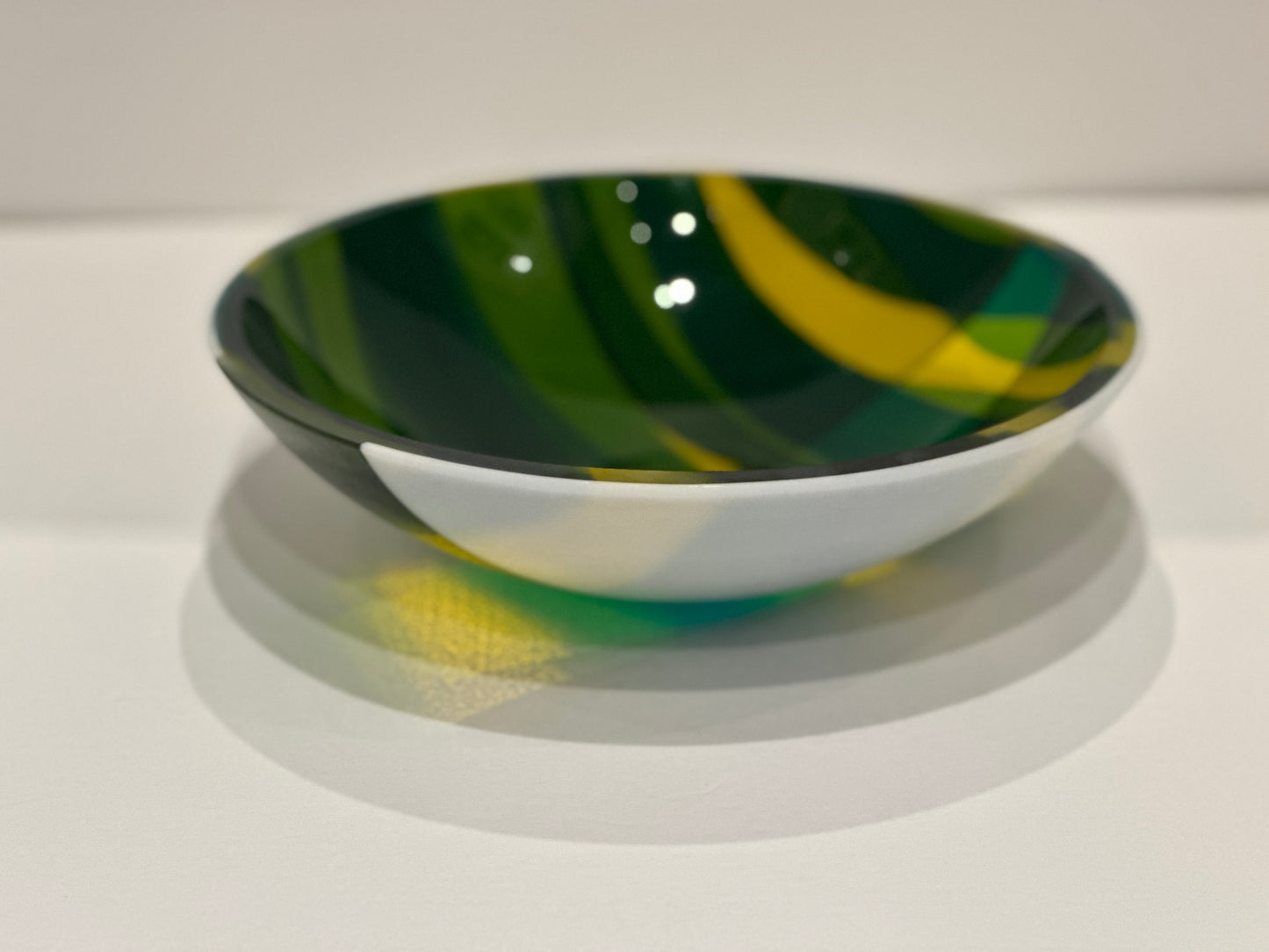 Medium Bowl, Glen Lights, Greens, Yellow, White