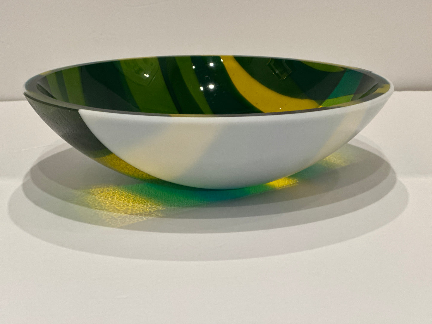 Medium Bowl, Glen Lights, Greens, Yellow, White