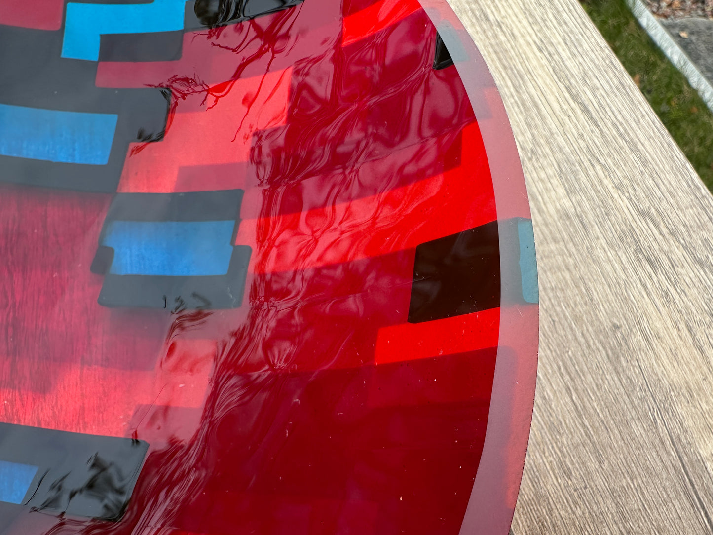 Large Bowl, Glen Lights, Blues with Green and Red