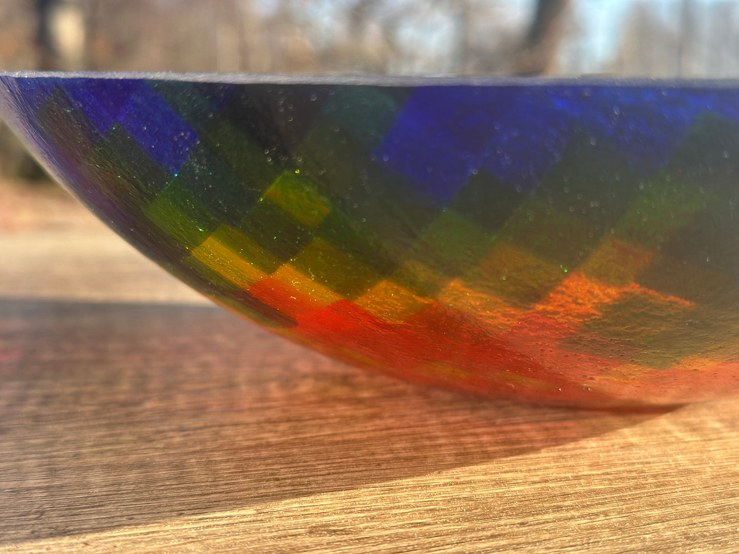 Medium Bowl, Glen Lights, Colored Squares