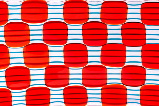 Rectangular Platter, Raindrop, Red, Blue