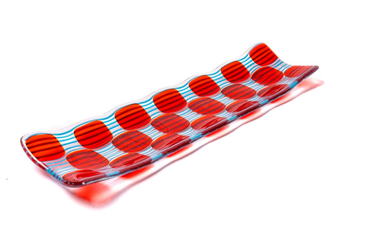 Channel Platter, Raindrop, Red, Blue