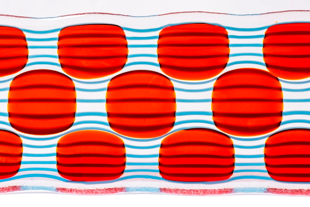 Channel Platter, Raindrop, Red, Blue