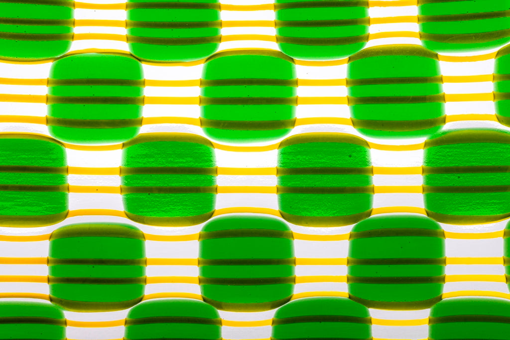 Rectangular Platter, Raindrop, Green, Yellow