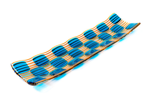 Channel Platter, Raindrop, Blue, Orange