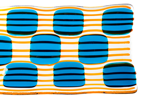 Channel Platter, Raindrop, Blue, Orange