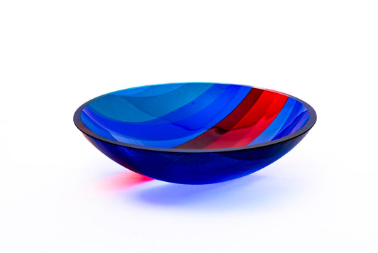 Medium Bowl, Glen Lights, Blue, Red