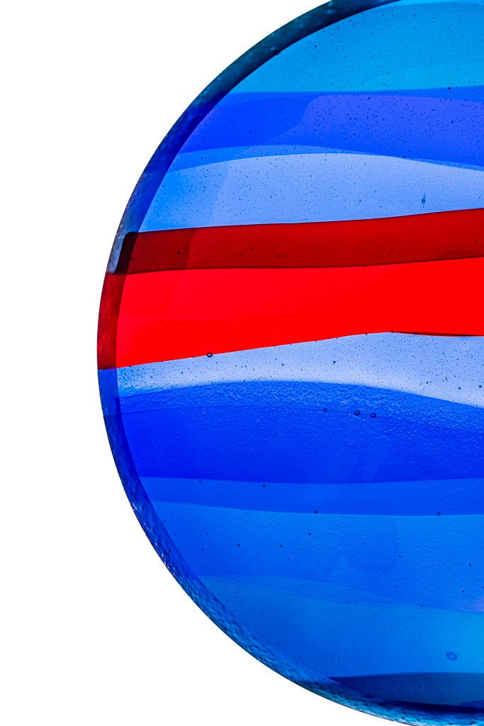 Medium Bowl, Glen Lights, Blue, Red