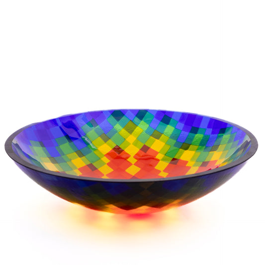 Medium Bowl, Glen Lights, Colored Squares