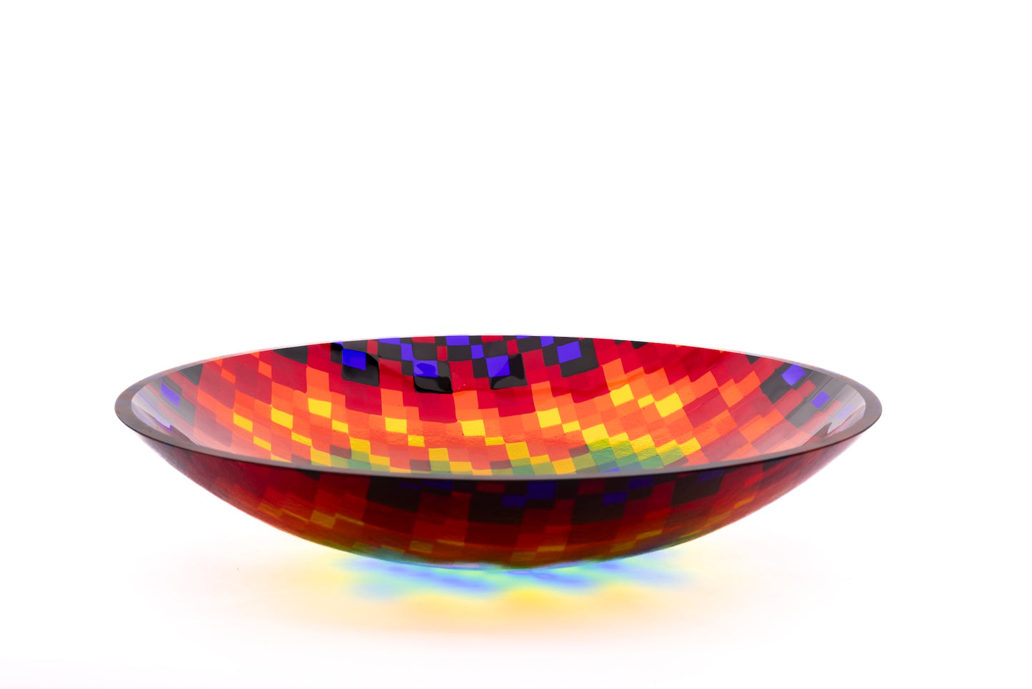 Large Bowl, Glen Lights, Colored Squares