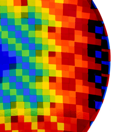 Large Bowl, Glen Lights, Colored Squares
