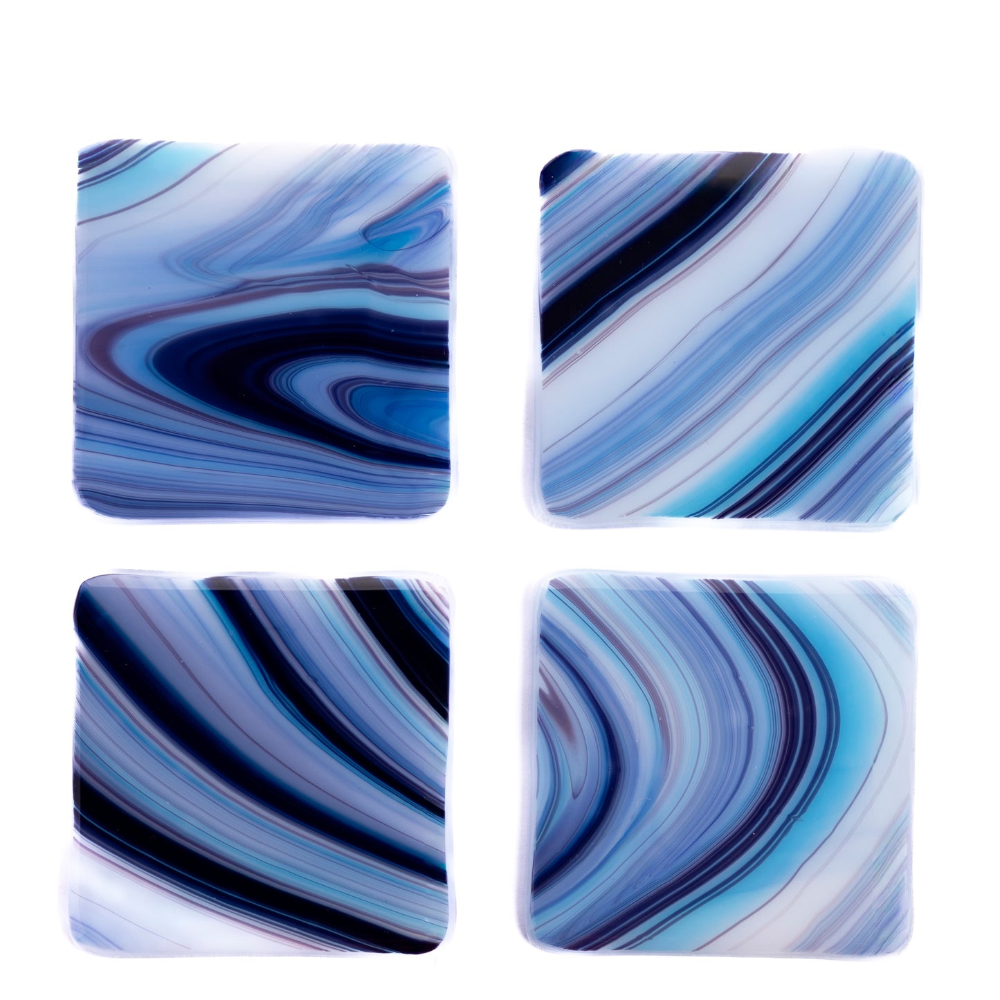 Coasters, Blueberry Swirls (Set of 4)