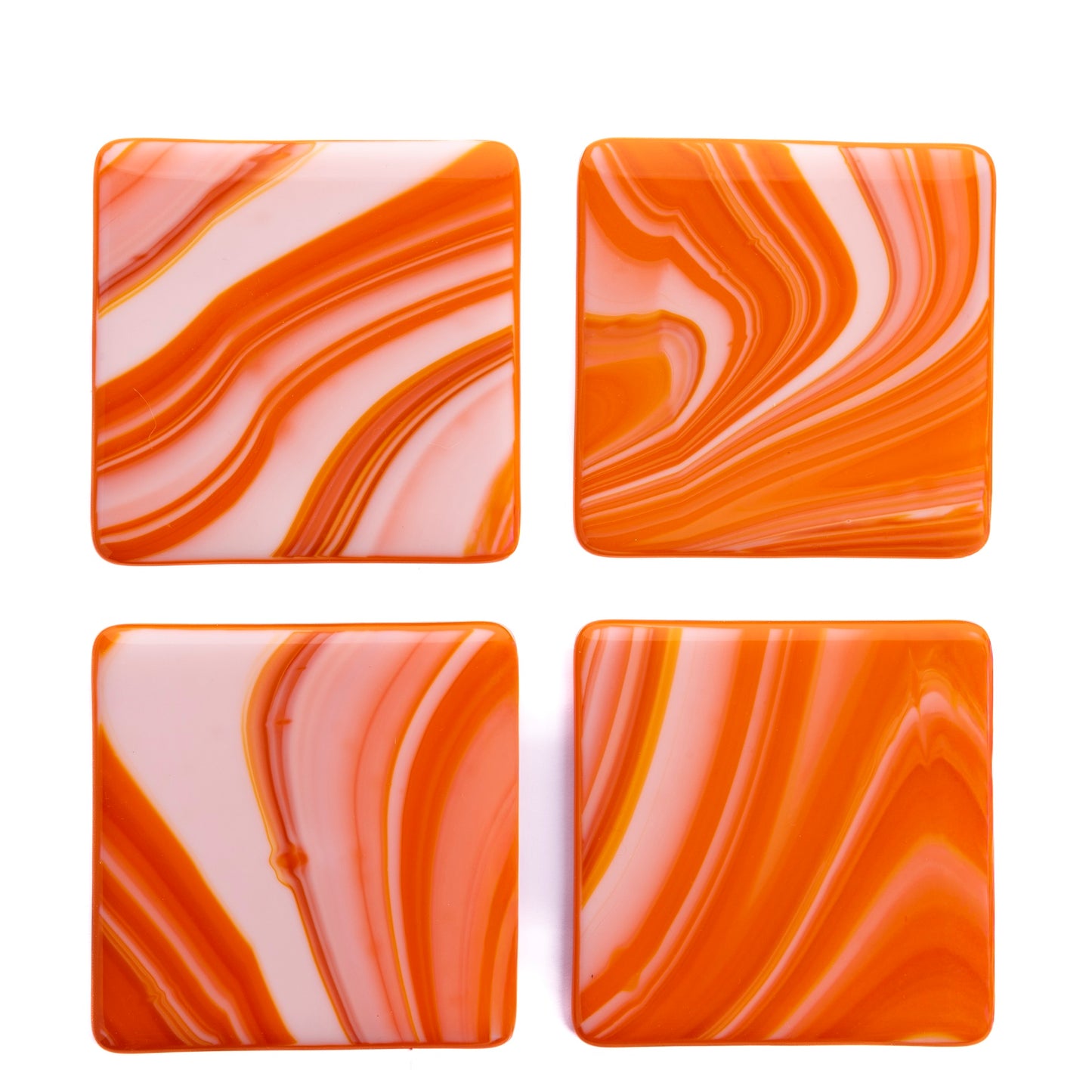 Coasters, Orange Swirls (Set of 4)