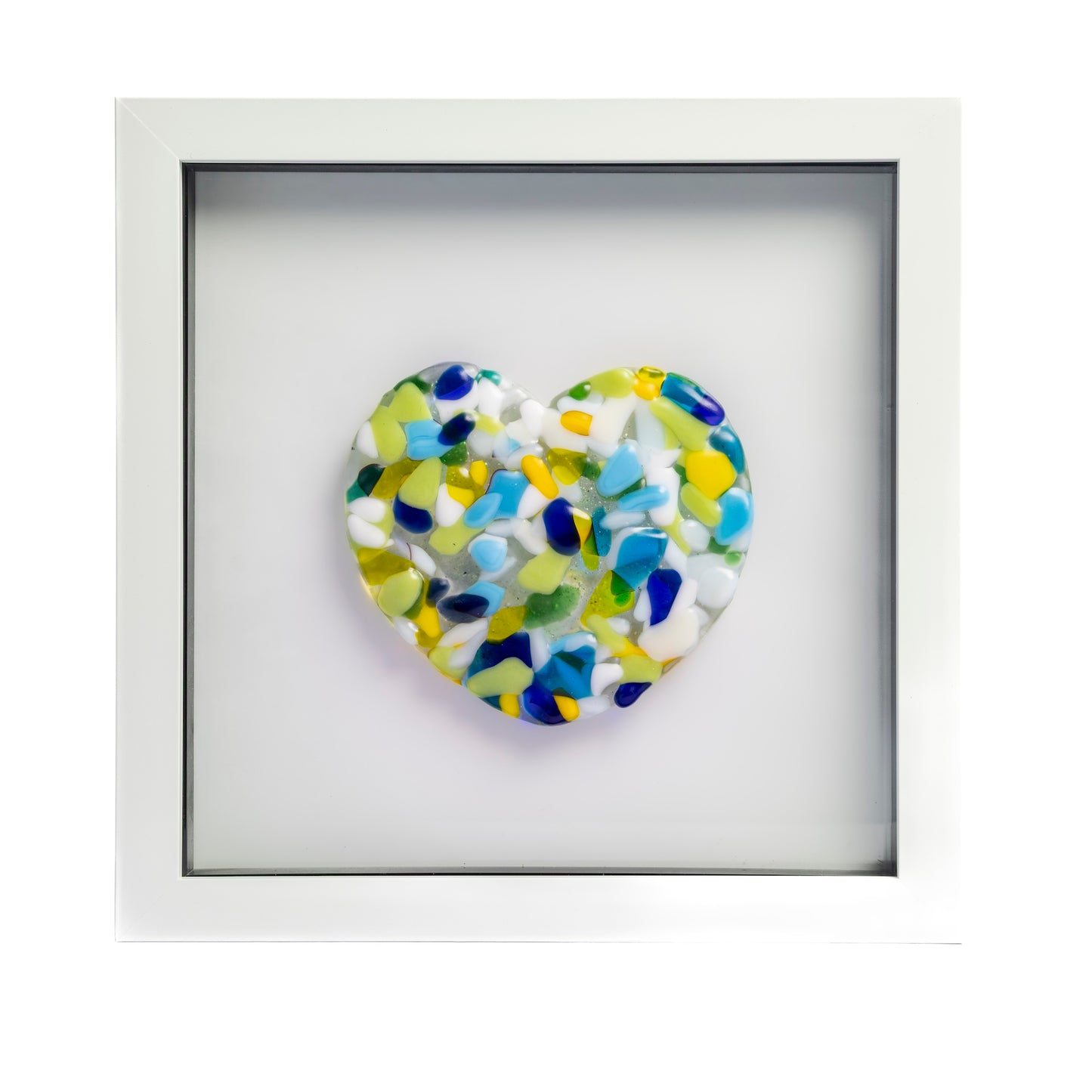 Framed Glass Hearts in Various Colours
