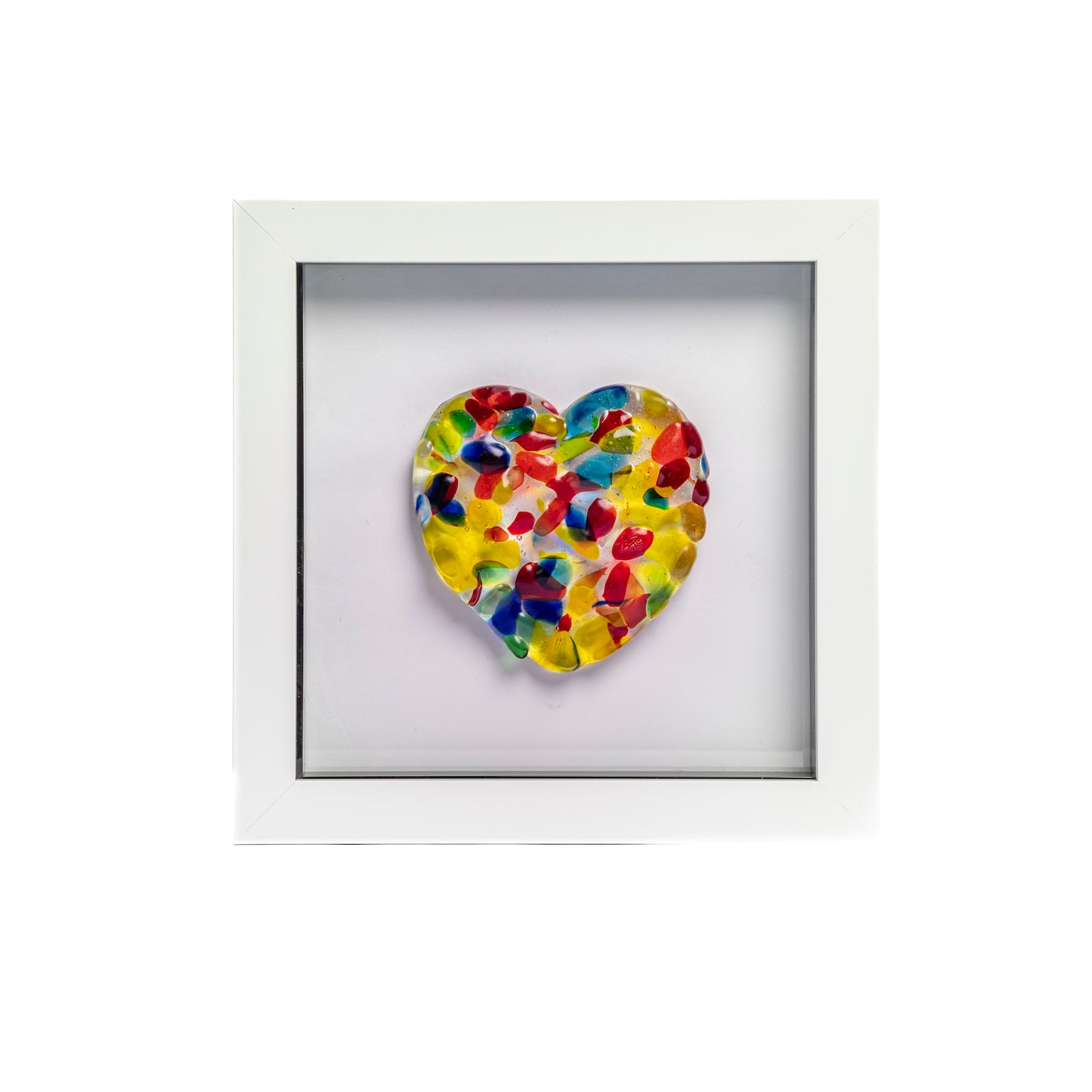Framed Glass Hearts in Various Colours