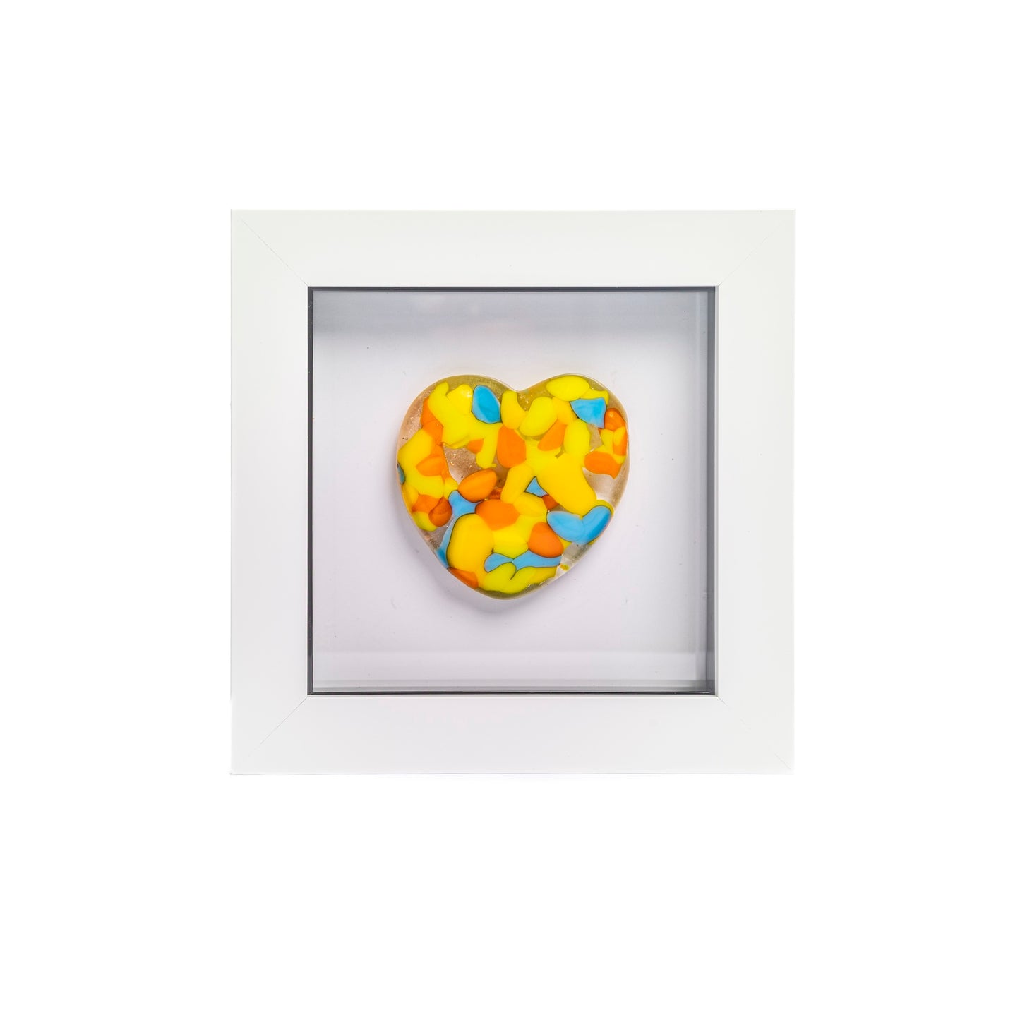 Framed Glass Hearts in Various Colours