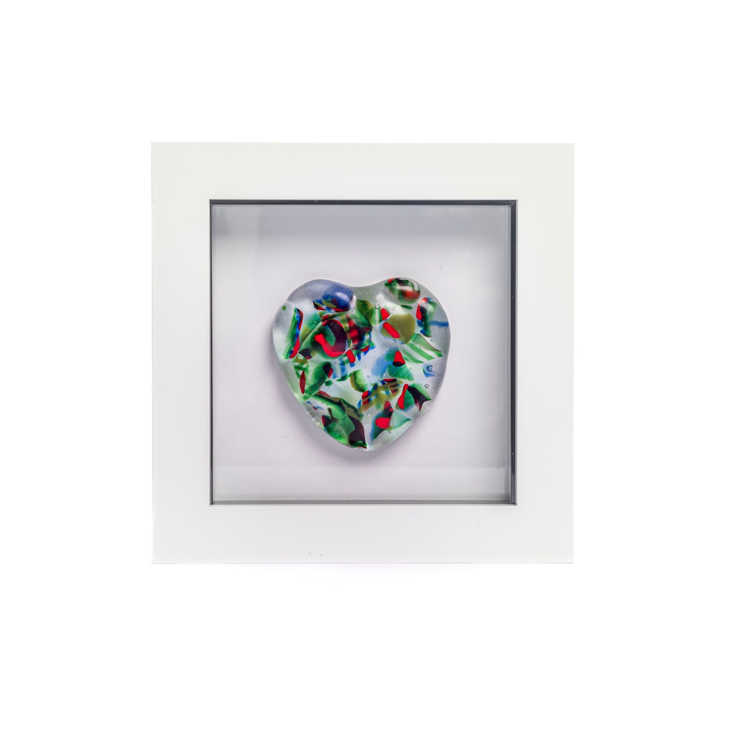 Framed Glass Hearts in Various Colours