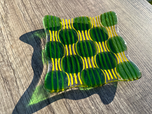 Small Plate, Raindrop, Green, Yellow