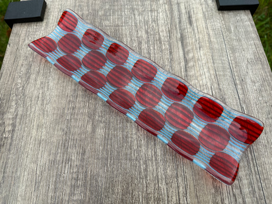 Channel Platter, Raindrop, Red, Blue